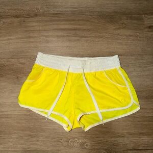 OP Neon Yellow Athletic Shorts with White Trim